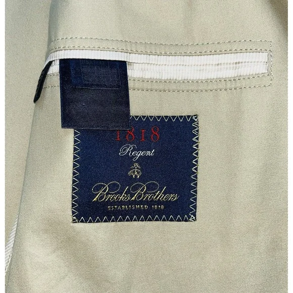 Brooks Brothers 1818 Regent Blazer Men's 42R Tan Khaki Easter Professional - Picture 6 of 11